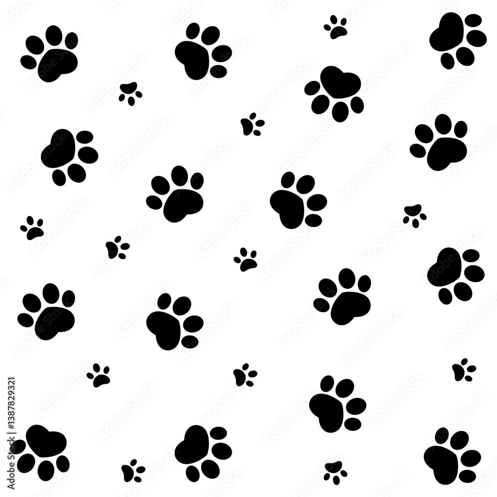 Paw print dog and cat Vector. footprint dog icon. Paw icon vector illustration.
Paw print dog and cat Vector. footprint dog icon. Paw icon vector illustration.