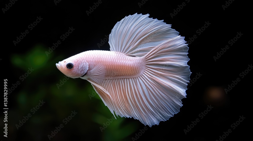 Obraz premium Elegant light peach betta fish in profile