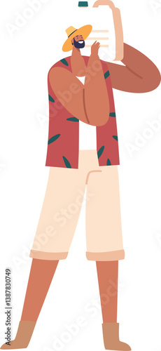 Man holding water canister vector illustration