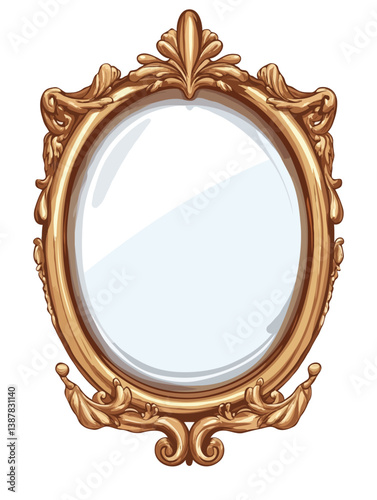 Antique Mirror frame vector art