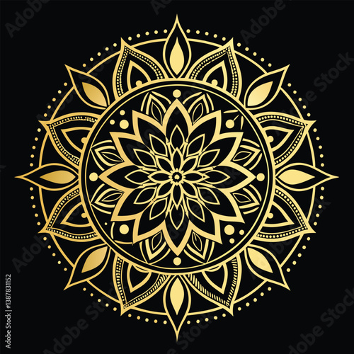  Pattern in the form of a mandala. Henna tattoo mandala. Mehndi style. Decorative pattern in oriental style. Coloring book page.