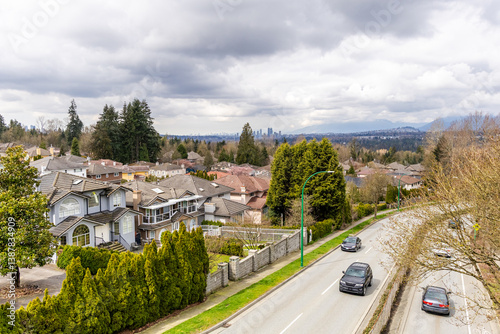 Bilde på lerret Aerial View of New Westminster Residential Area in Vancouver, BC, Canada