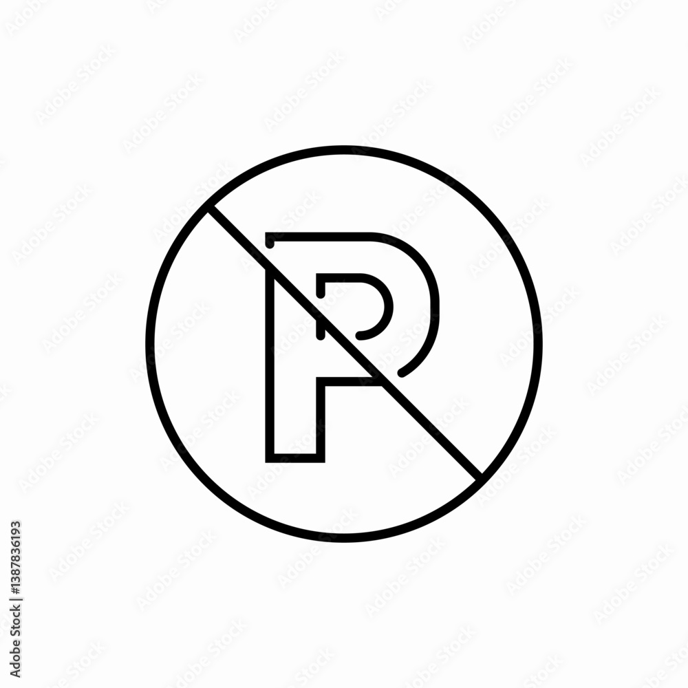 Reserved parking spot letter icon vector sign Reserved parking spot letter icon vector sign