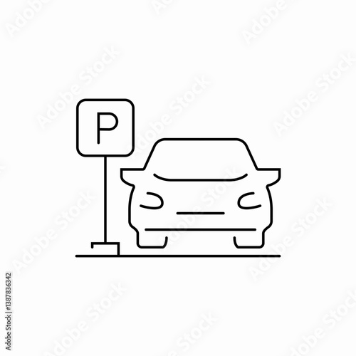 Car parking spot available icon vector sign