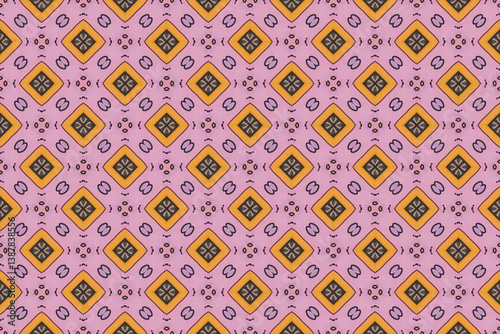 Seamless Shape Fashion Art Template Tile Visual Graphic Digital Fabric Symmetric Endless Texture Textile Luxury Cloth Decoration Design Wallpaper Background Perspective Interior Geometric Pattern.