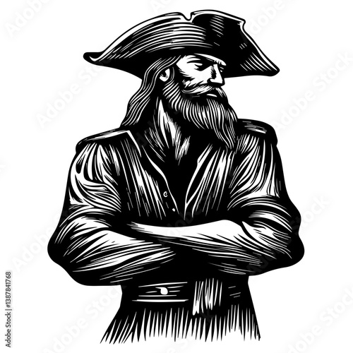 Pirate Character Cartoon Vector Illustration