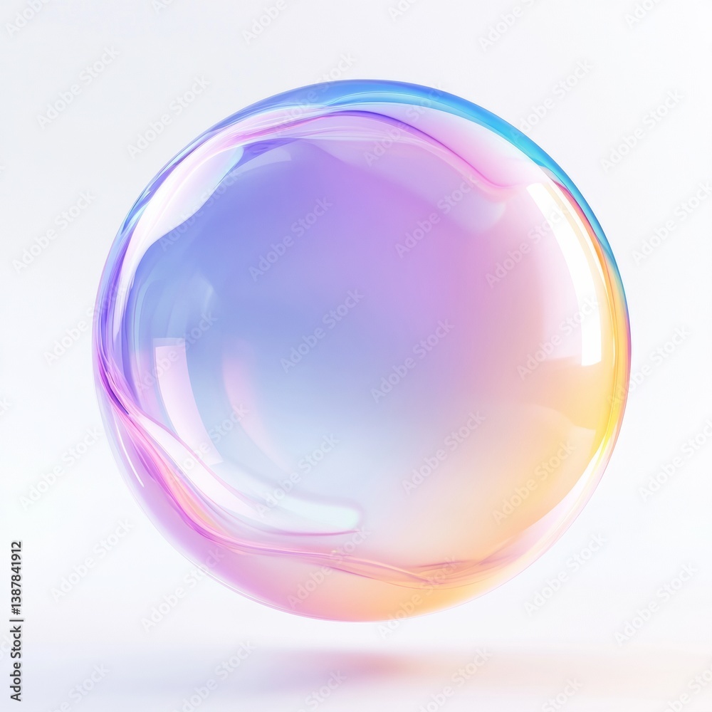 Obraz premium Surreal 3D Pastel-Hued Bubble with Unique Delicate Message Aesthetic