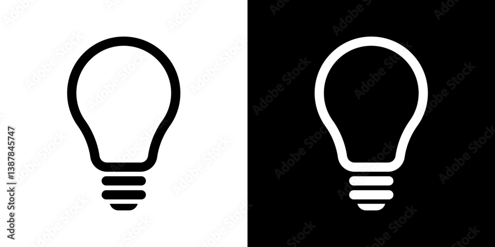 Light Bulb icon, vector isolated on white background. Idea sign, solution, inspiration, thinking Logo. Lighting Electric lamp, electricity, shine, shiny. Flat style for graphic design, logo, web site Light Bulb icon, vector isolated on white background. Idea sign, solution, inspiration, thinking Logo. Lighting Electric lamp, electricity, shine, shiny. Flat style for graphic design, logo, web site