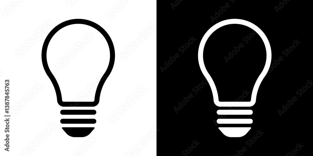 Light Bulb icon, vector isolated on white background. Idea sign, solution, inspiration, thinking Logo. Lighting Electric lamp, electricity, shine, shiny. Flat style for graphic design, logo, web site Light Bulb icon, vector isolated on white background. Idea sign, solution, inspiration, thinking Logo. Lighting Electric lamp, electricity, shine, shiny. Flat style for graphic design, logo, web site