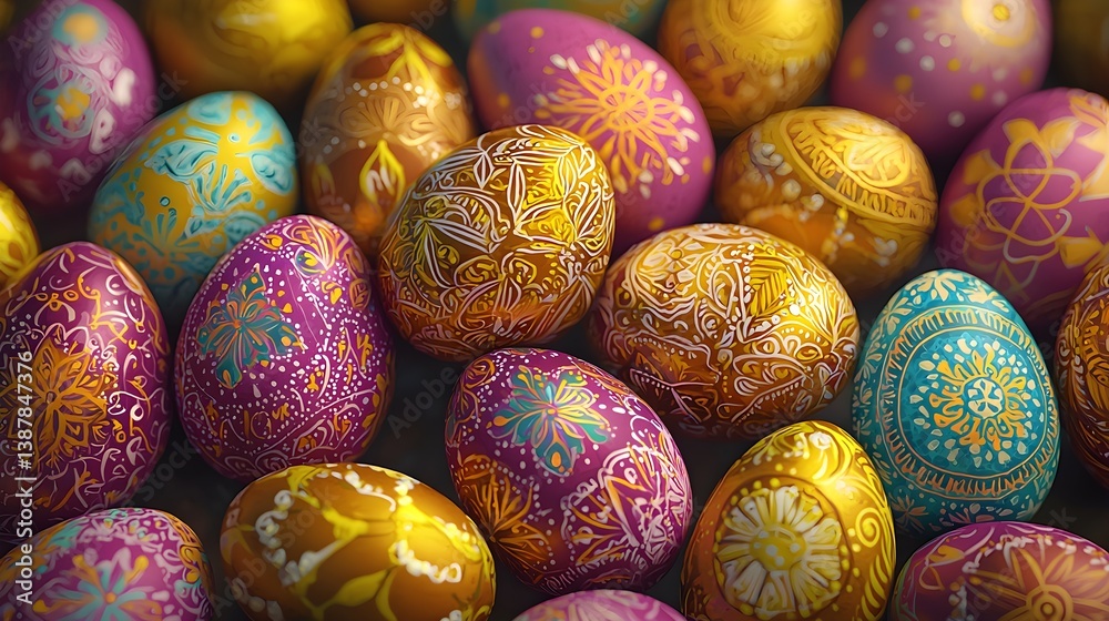 Easter Eggs Pattern, Spring Holiday Easter Eggs Pattern, Spring Holiday