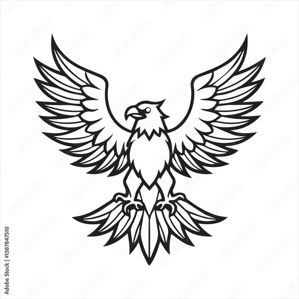 Obraz premium Eagles Silhouette Vector Set Free Vector