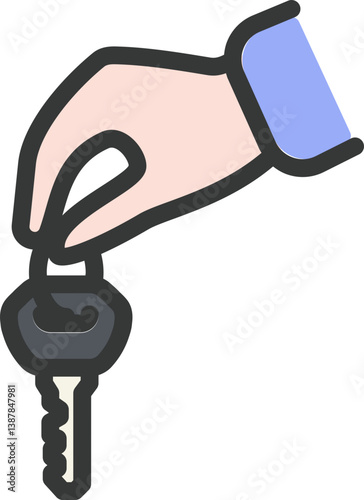 Give Key Filled Line Icon