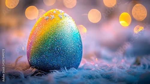 Glitter Egg, Easter Decor, Holiday