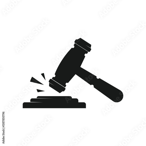 hammer of justice vector icon in flat style