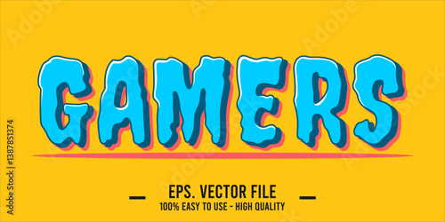 typography GAMERS word art illustration, editable text effect