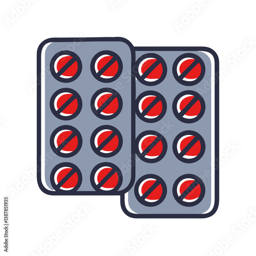 Medication Pack with Red Pills  