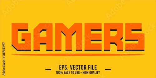 typography GAMERS word art illustration, editable text effect