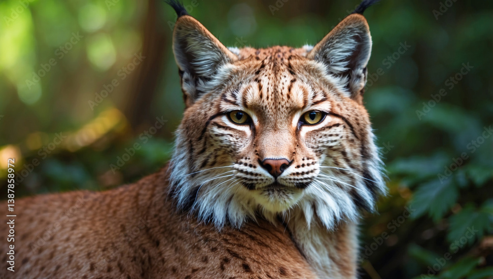 Majestic Portrait of a Beautiful Lynx in the Forest Majestic Portrait of a Beautiful Lynx in the Forest