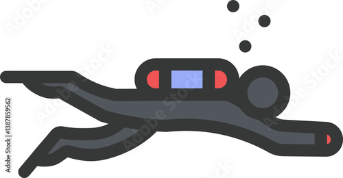 Diving Filled Line Icon