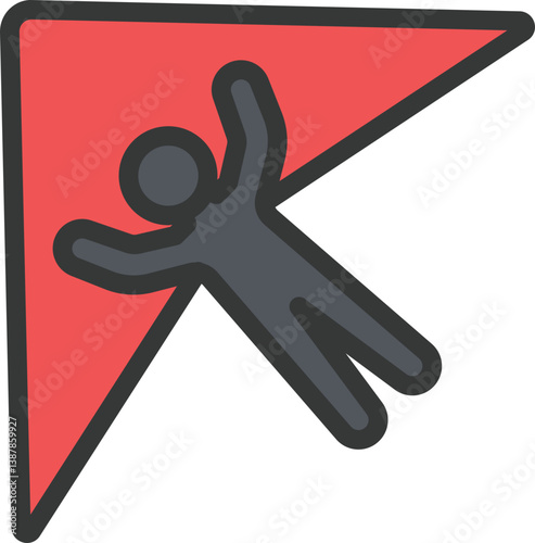 Hang Gliding Filled Line Icon