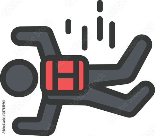 Freeflying Filled Line Icon