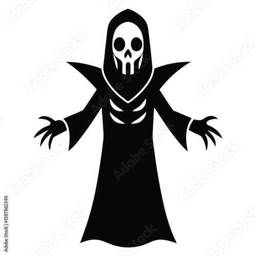Grim Reaper Silhouette Icon