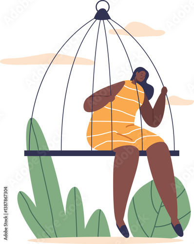 Woman trapped in bird cell