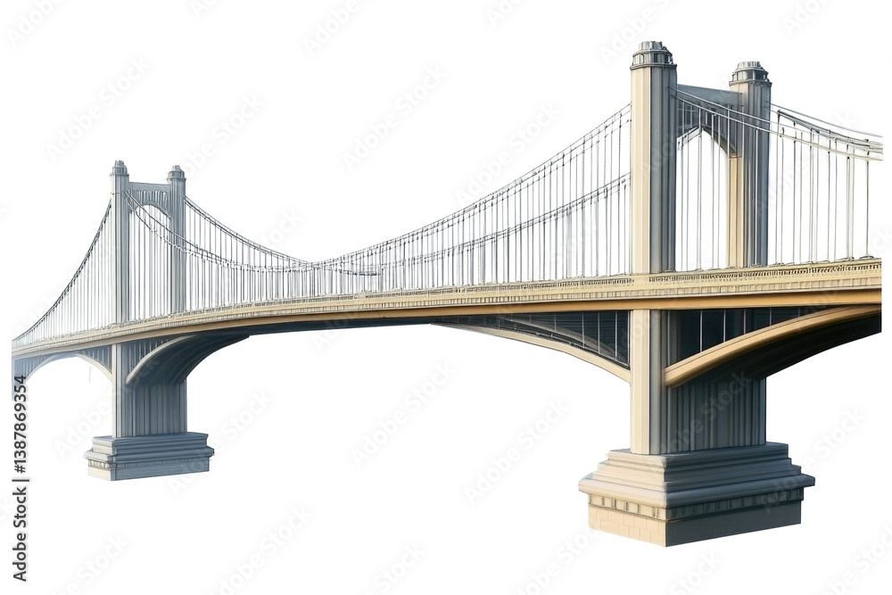 Obraz premium Hong Kong Suspension Bridge on transparent background