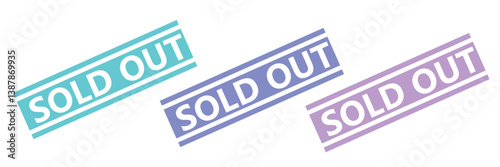 sold out text minimalist square rubber stamp