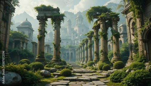 Surreal Stone City Texture. fantastic frontiers