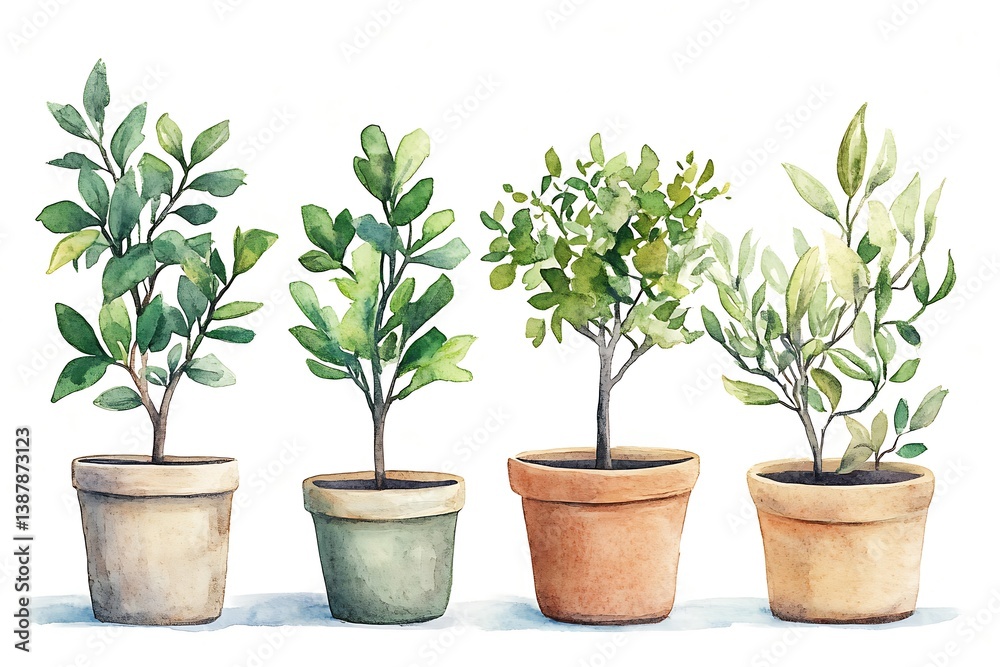 Fototapeta premium Vibrant Collection of Indoor and Outdoor Potted Plants - Variety of Greenery and Floral Displays