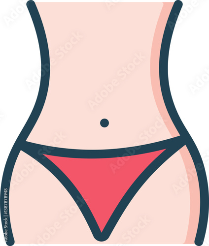 Female Body Filled Line Icon