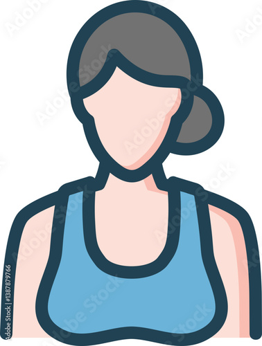 Sport Woman Filled Line Icon
