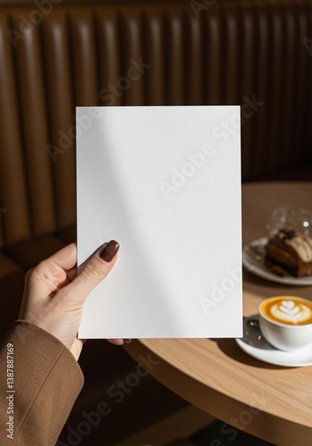 hand with paper mockup