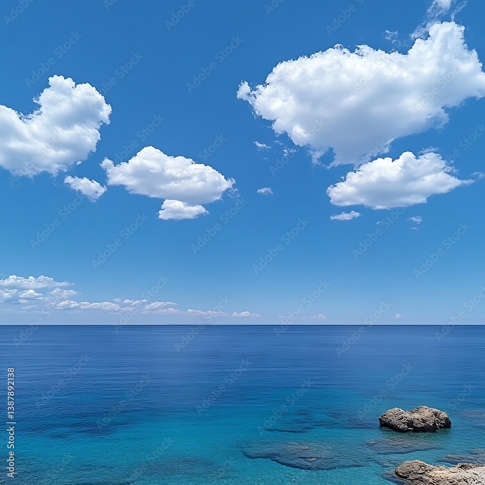 Obraz premium Sunny Coastline Cloudscape