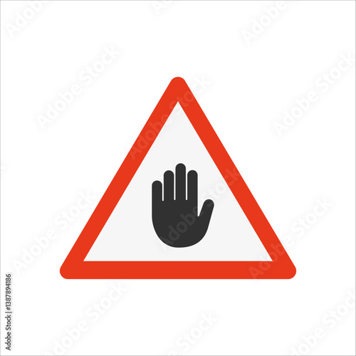 Stop Warning Sign in Triang...
