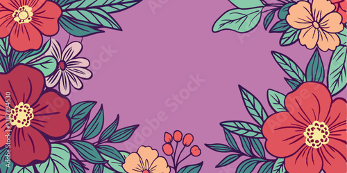 Floral background with free space for text