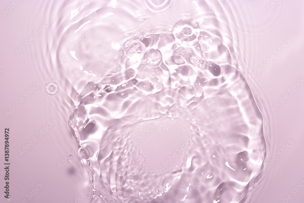 Soft Pink Water Surface with Gentle Ripples and Bubbles Effects