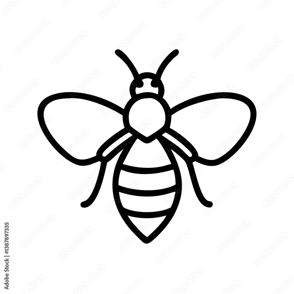 Fototapeta premium Bee Animal outline Icons