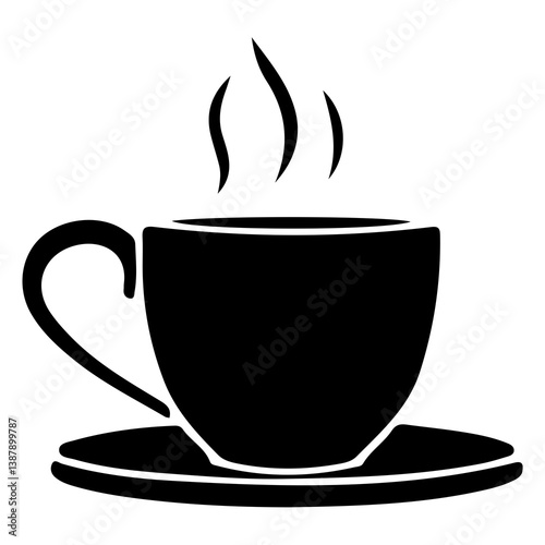 A tea cup silhouette transparent background illustration