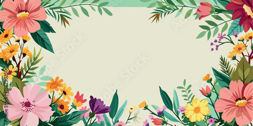 Floral background with free space for text