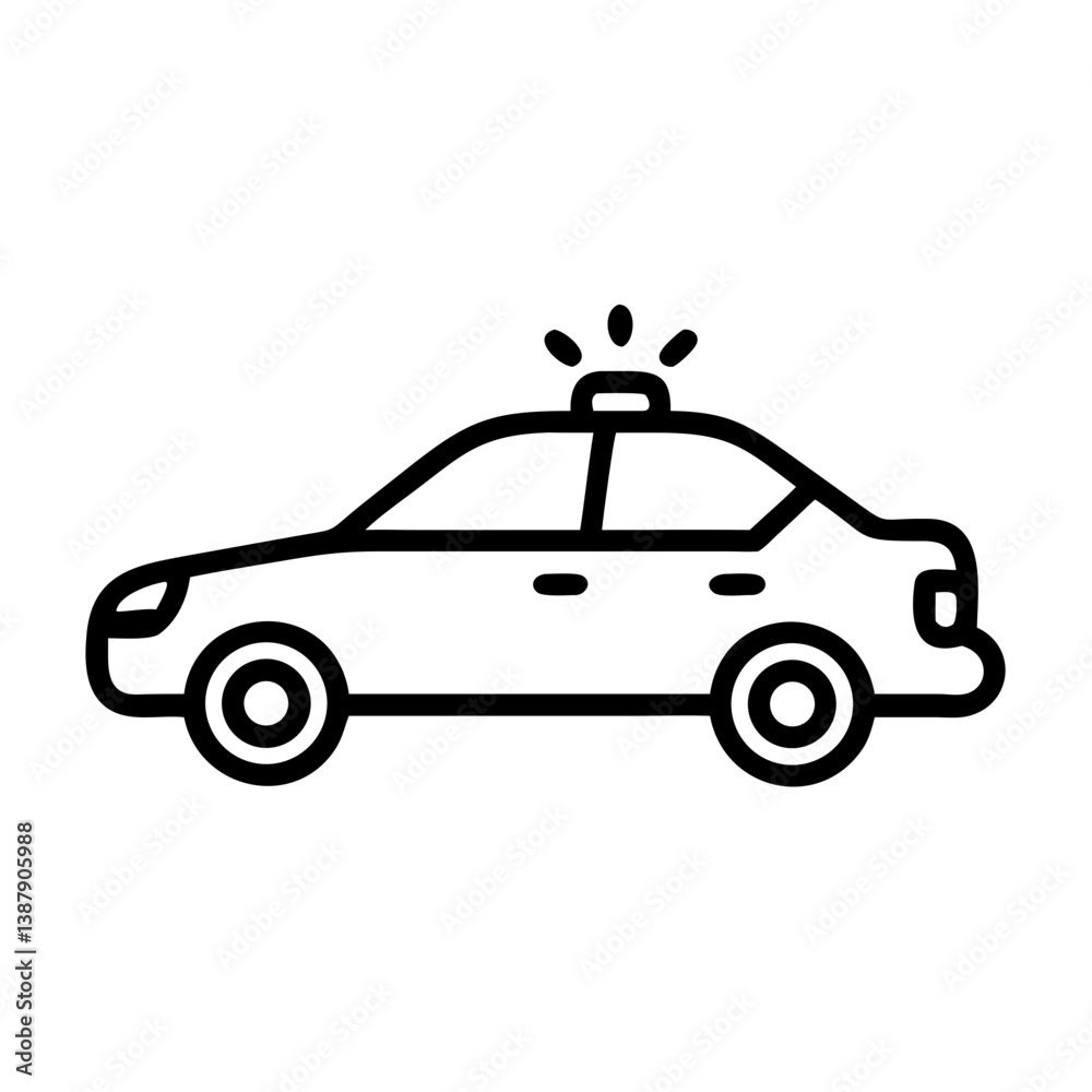 Police Car Icon for Law Enforcement and Security Themes Police Car Icon for Law Enforcement and Security Themes