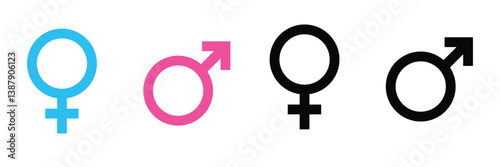 Gender icon vector design. Male and female sign of gender equality icon vector.