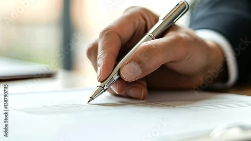 Close-up of patent application being filed