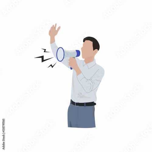 man with megaphone