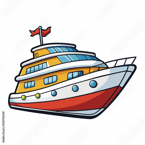 vector illustration of a ship