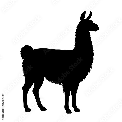 Vector Illustration of Llama Silhouette