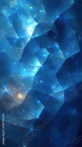 Abstract Blue Galaxy Background: Cosmic Texture with Shiny Stars and Mystical Nebula Patterns