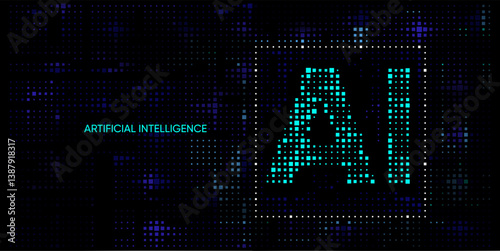 Illustration of abstract stream information. Generate image, video from prompt concept. Big data, technology, AI, data transfer, data flow, generative ai, large language model, AI prompt