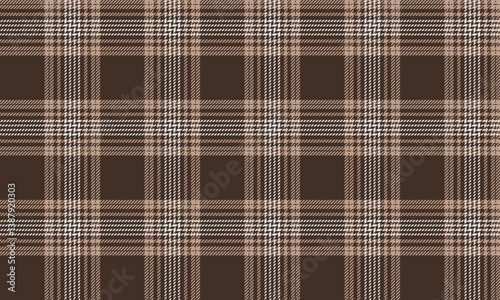 Seamless plaid pattern, brown, cream, white, classic, charming, elegant, suitable for designing clothes, skirts, pants, vector illustration.